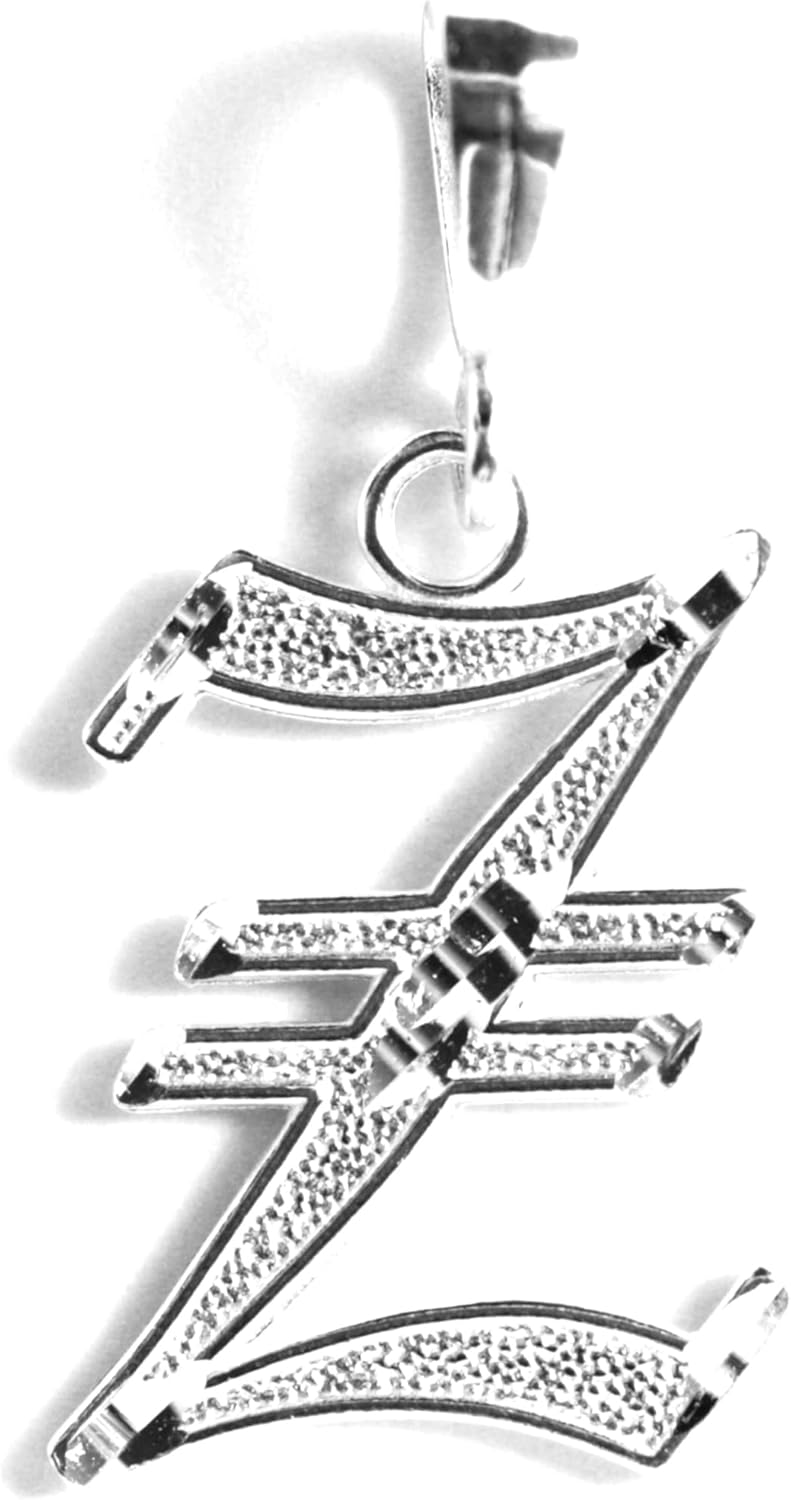 Deidreamers Personalized Gothic Old english Sterling Silver Initial A-Z Pendant. - Image 1